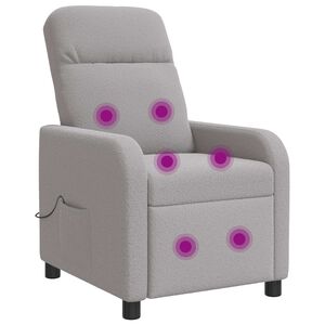 vidaXL Fauteuil de massage inclinable Gris clair Boucl&eacute;