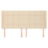 vidaXL T&ecirc;te de lit avec oreilles Cr&egrave;me 203x23x118/128 cm Tissu