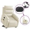 vidaXL Fauteuil inclinable de massage Cr&egrave;me Similicuir