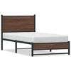 vidaXL Cadre de lit en métal sans matelas chêne marron 90x200 cm