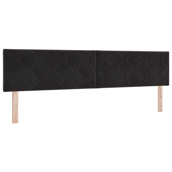 vidaXL Tête de lit avec tête de lit Noir 200 cm Velours