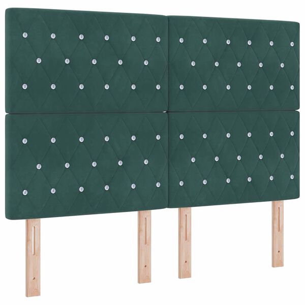 vidaXL T&ecirc;te de lit avec t&ecirc;te de lit Vert fonc&eacute; 144 cm Cuir synth&eacute;tique