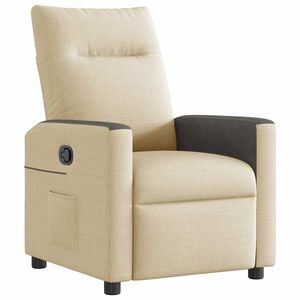 vidaXL Fauteuil inclinable Cr&egrave;me Tissu