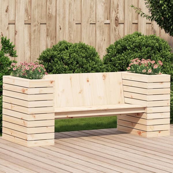 vidaXL Banc avec jardinières 167,5x60x65 cm bois massif de pin