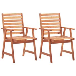 vidaXL Chaises &agrave; manger d'ext&eacute;rieur lot de 2 Bois d'acacia massif