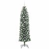 vidaXL Arbre de No&euml;l artificiel slim avec 300 LED Vert et blanc 210 cm