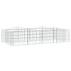 vidaXL Lit sur&eacute;lev&eacute; &agrave; gabions arqu&eacute; 200x100x50 cm Fer galvanis&eacute;