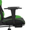 vidaXL Chaise de jeu avec repose-pied Noir et vert Similicuir