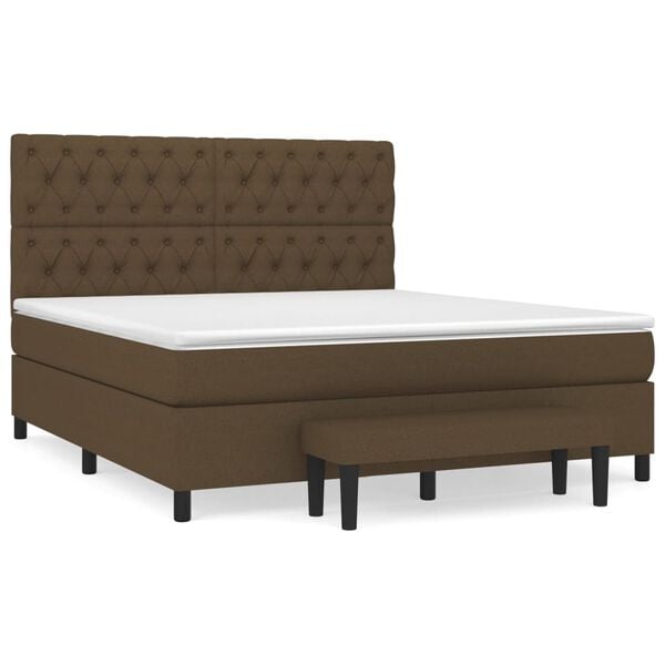 vidaXL Sommier &agrave; lattes de lit avec matelas Marron fonc&eacute; 160x200 cm