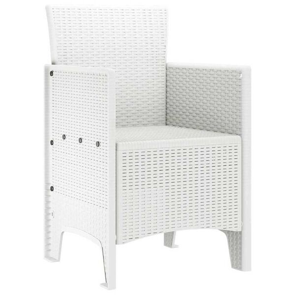 vidaXL Chaise de jardin 2 pcs Blanc 53 x 49 x 85 cm Polypropyl&egrave;ne