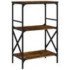 vidaXL Biblioth&egrave;que &agrave; 3 niveaux ch&ecirc;ne fum&eacute; 59x35x90,5 cm