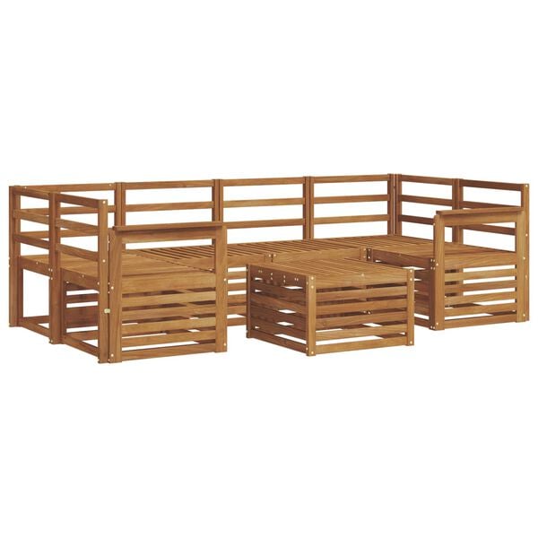 vidaXL Ensembles de canap&eacute;s 7 pcs Naturel Bois d'Acacia Massif
