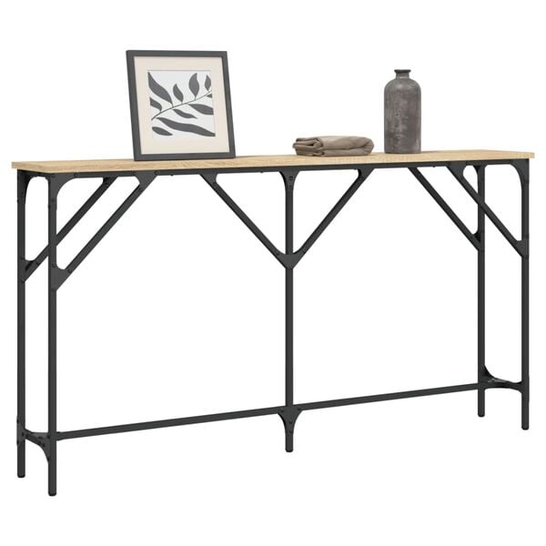 vidaXL Table console ch&ecirc;ne sonoma 140x23x75 cm bois d'ing&eacute;nierie