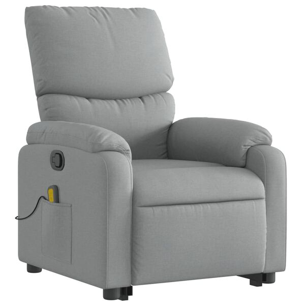 vidaXL Fauteuil de massage inclinable Gris clair Tissu