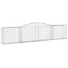vidaXL Paniers à gabions arqués 25 pcs 400x30x80/100 cm Fer galvanisé