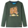 vidaXL T-shirt enfant manches longues vert fonc&eacute; 92