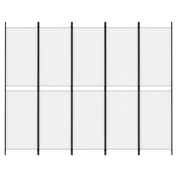 vidaXL Cloison de séparation 5 panneaux Blanc 250x200 cm Tissu