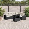vidaXL Salon de jardin 7 pcs avec coussins noir r&eacute;sine tress&eacute;e