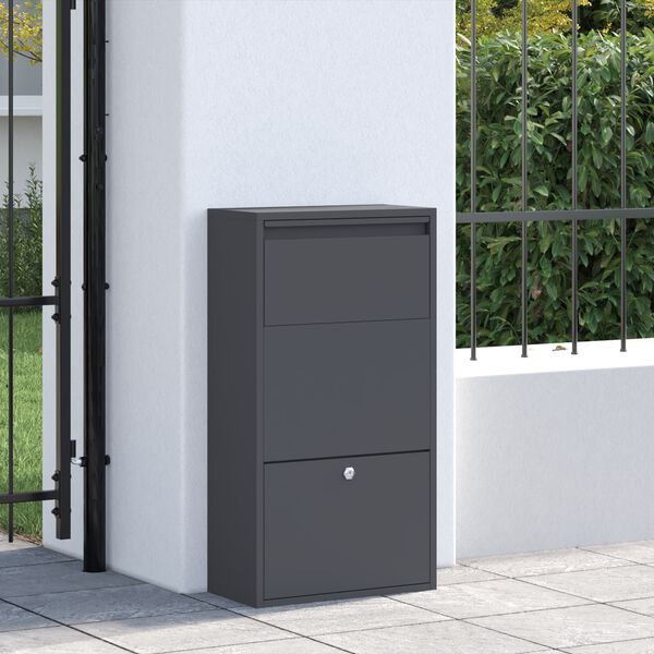 vidaXL Bo&icirc;te de d&eacute;p&ocirc;t de colis Anthracite 44 x 22 x 82 cm Acier
