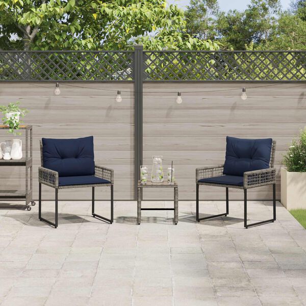 vidaXL Ensemble de meubles d'ext&eacute;rieur avec coussin acier