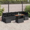 vidaXL Ensemble de salle &agrave; manger pour jardin 8 pcs Noir et Marron