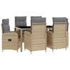vidaXL Ensemble de repas ext&eacute;rieur 7 pcs Beige et Gris clair