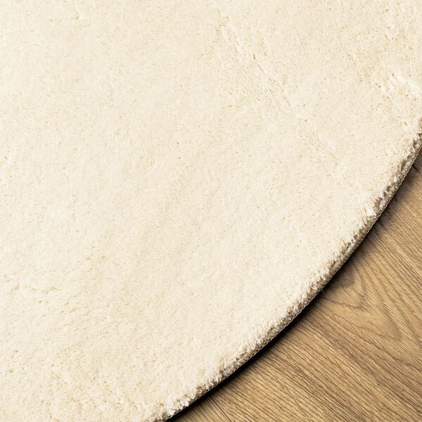 vidaXL Tapis HUARTE &agrave; poils courts doux et lavable cr&egrave;me &Oslash; 160 cm