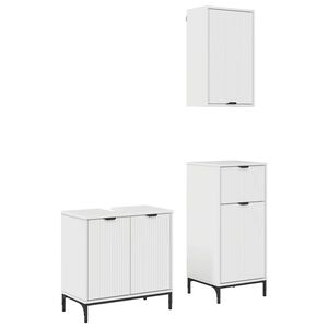 vidaXL Ensemble de mobilier de salle de bain 3 pc Blanc brillant