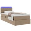 vidaXL Lit avec rangement et LED avec matelas Cappuccino 90 x 190 cm