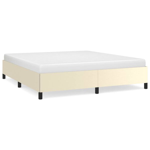 vidaXL Cadre de lit sans matelas cr&egrave;me 180x200 cm similicuir