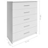 vidaXL Meuble de rangement Bois d'ingénierie 71x35x106 cm Blanc