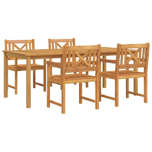 vidaXL Ensemble de salle à manger pour jardin 5 pcs Marron