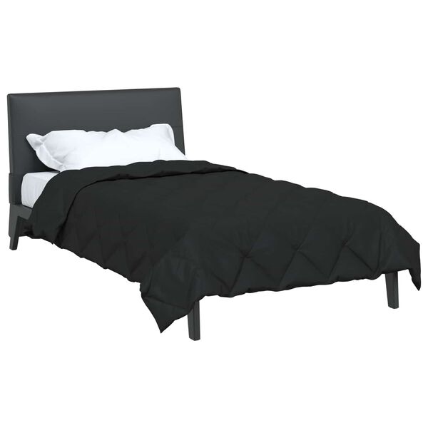vidaXL Duvet complet toute l'ann&eacute;e Noir 200 x 140 cm Microfibre