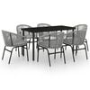vidaXL Ensemble &agrave; manger de jardin 7 pcs Gris