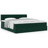 VidaXL Cadre de lit ottoman avec matelas vert fonc&eacute; 180x200 cm velours
