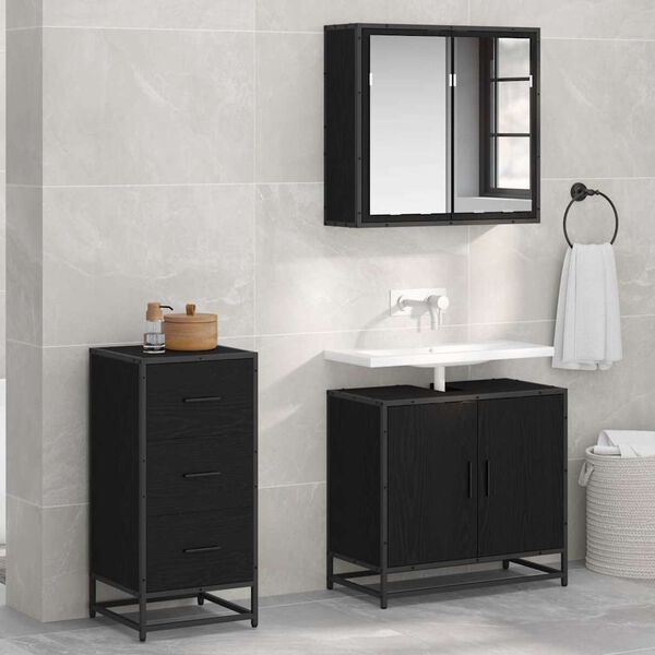 vidaXL Buffet Ch&ecirc;ne noir 35,5 x 35 x 76 cm