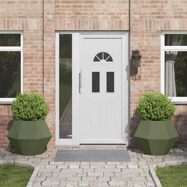 vidaXL Jardinière 2 pcs Vert olive 75 x 75 x 60 cm Acier