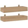 vidaXL &Eacute;tag&egrave;res murales 2 pcs 40x15x4 cm bois de teck massif