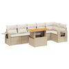 vidaXL Salon de jardin avec coussins 7 pcs beige r&eacute;sine tress&eacute;e