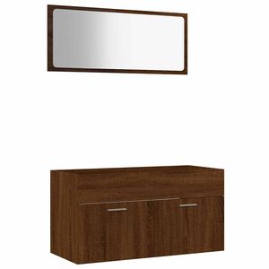 vidaXL Ensemble de meubles de salle de bain 2 pcs Ch&ecirc;ne marron