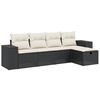 vidaXL Salon de jardin 5 pcs avec coussins noir r&eacute;sine tress&eacute;e