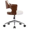 vidaXL Chaise pivotante de bureau Blanc Bois courbé et similicuir