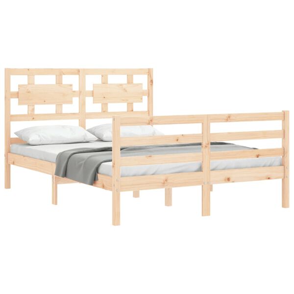 vidaXL Cadre de lit sans matelas 120x200 cm bois massif