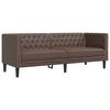 vidaXL Canap&eacute; &agrave; 3 places Chesterfield marron similicuir