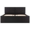 vidaXL Cadre de lit &agrave; rangement hydraulique Noir Similicuir 120x200 cm