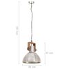 vidaXL Lampe suspendue industrielle 25 W Argent&eacute; Rond 30 cm E27