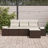 vidaXL Ensemble de canap&eacute; de jardin 4 pcs Marron polyrotin