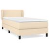 vidaXL Sommier &agrave; lattes de lit et matelas Cr&egrave;me 90x190 cm Tissu