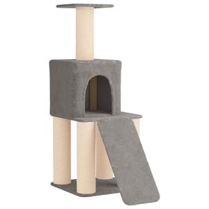 vidaXL Arbre &agrave; chat avec poteaux &agrave; griffer en sisal Gris clair 146 cm