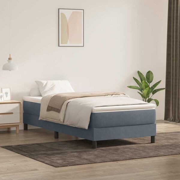 vidaXL Sommier à lattes de lit sans matelas gris foncé 80x210 cm